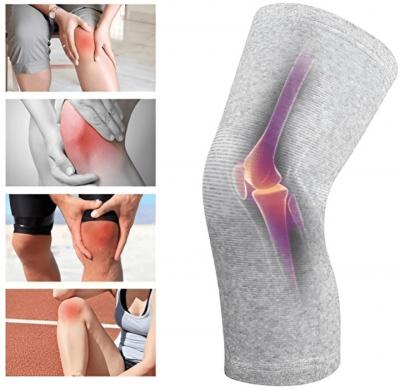 One Pair Instant Pain Relief Bamboo Fiber Compression Knee Sleeves