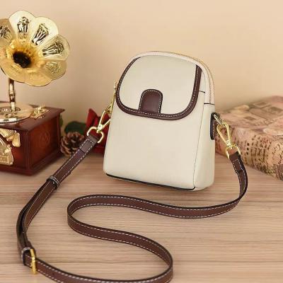 Double Zipper Women's Soft Leather Crossbody Bag