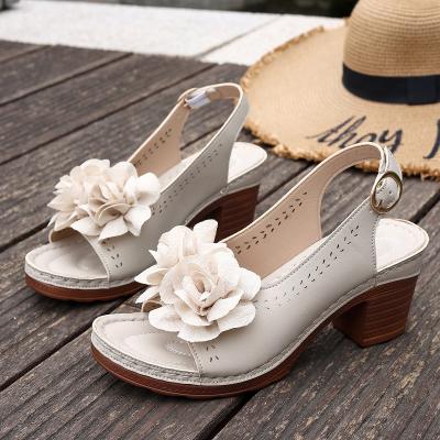 Women's Stylish Floral Chunky Heels