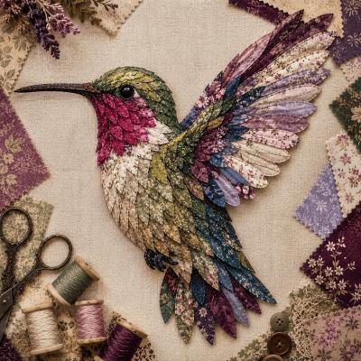 مجموعة أدوات حرفية ثلاثية الأبعاد على شكل طائر مرقع يمكنك صنعها بنفسك